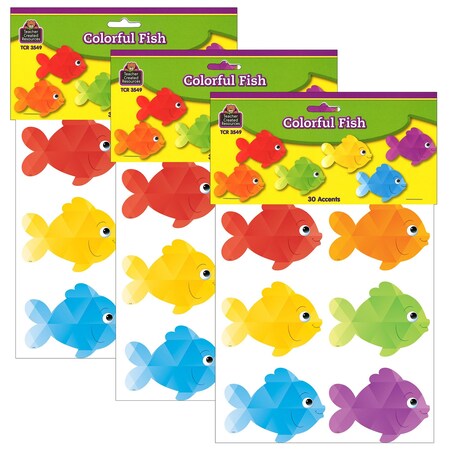 Teacher Created Resources Colorful Fish Accents, 30 Pieces, PK3 TCR3549